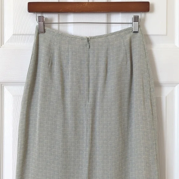 Petite Sophisticate 90's Vintage Funky Silk High Waisted Straight Midi Skirt 2 - Picture 9 of 12